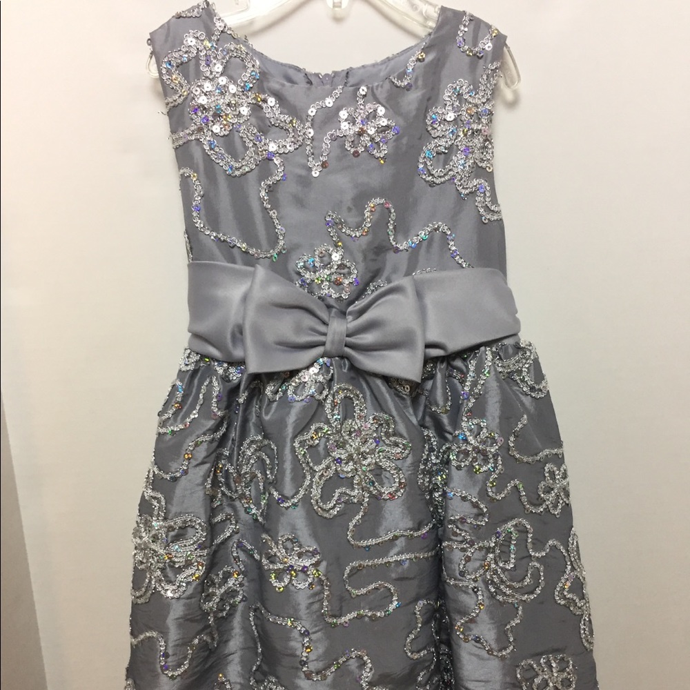 Gray & Silver Girl’s Holiday Dress